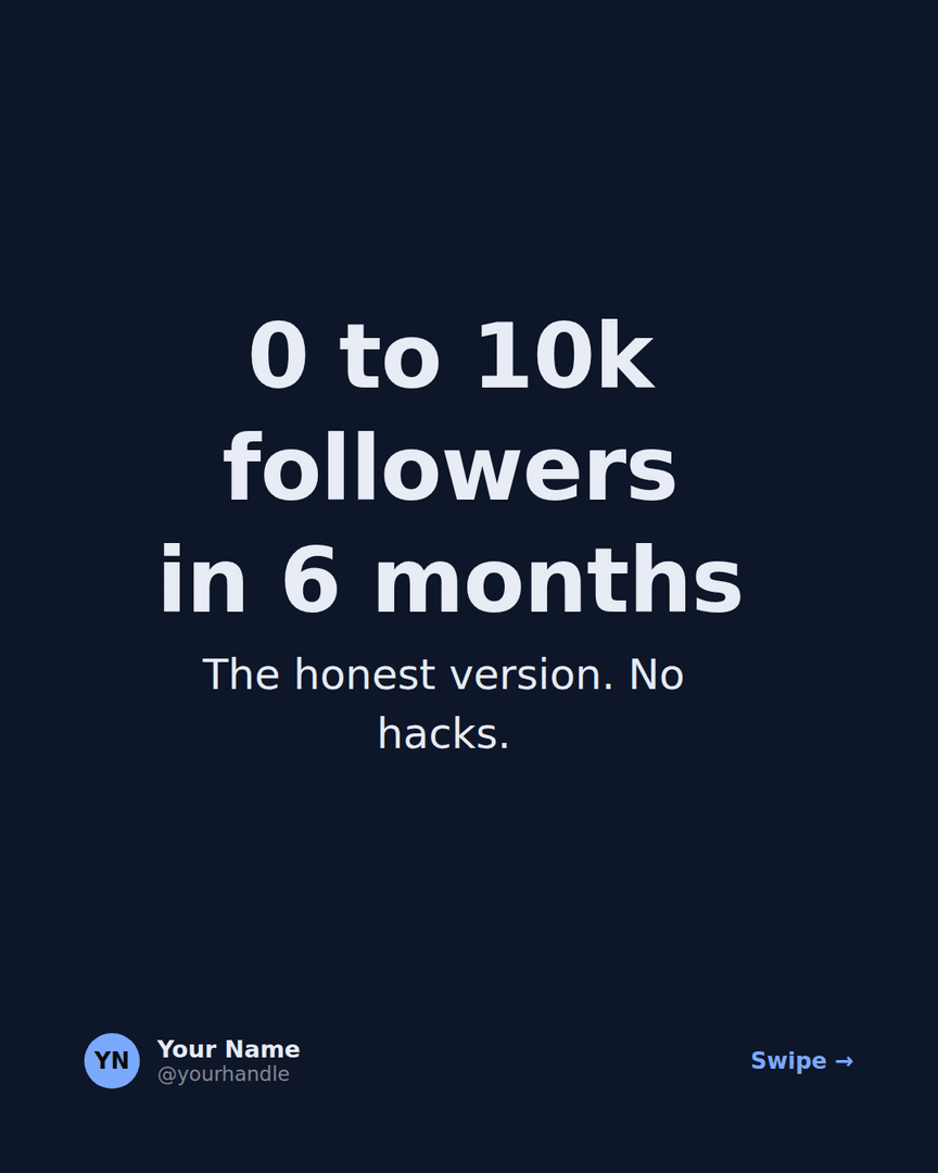 The case study LinkedIn carousel template - cover example built in Reathy.