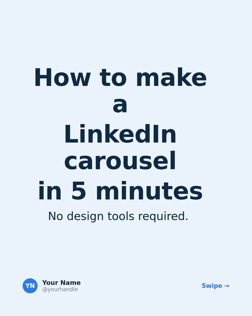 The how-to LinkedIn carousel template cover