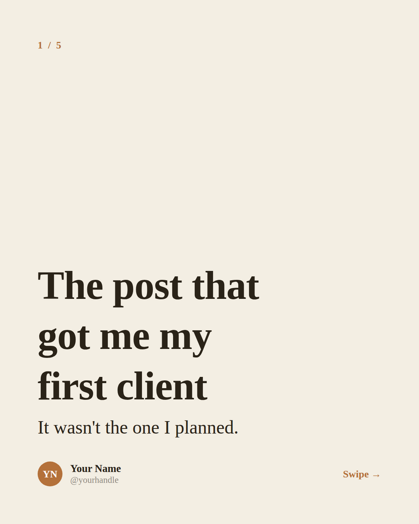 The story LinkedIn carousel template cover